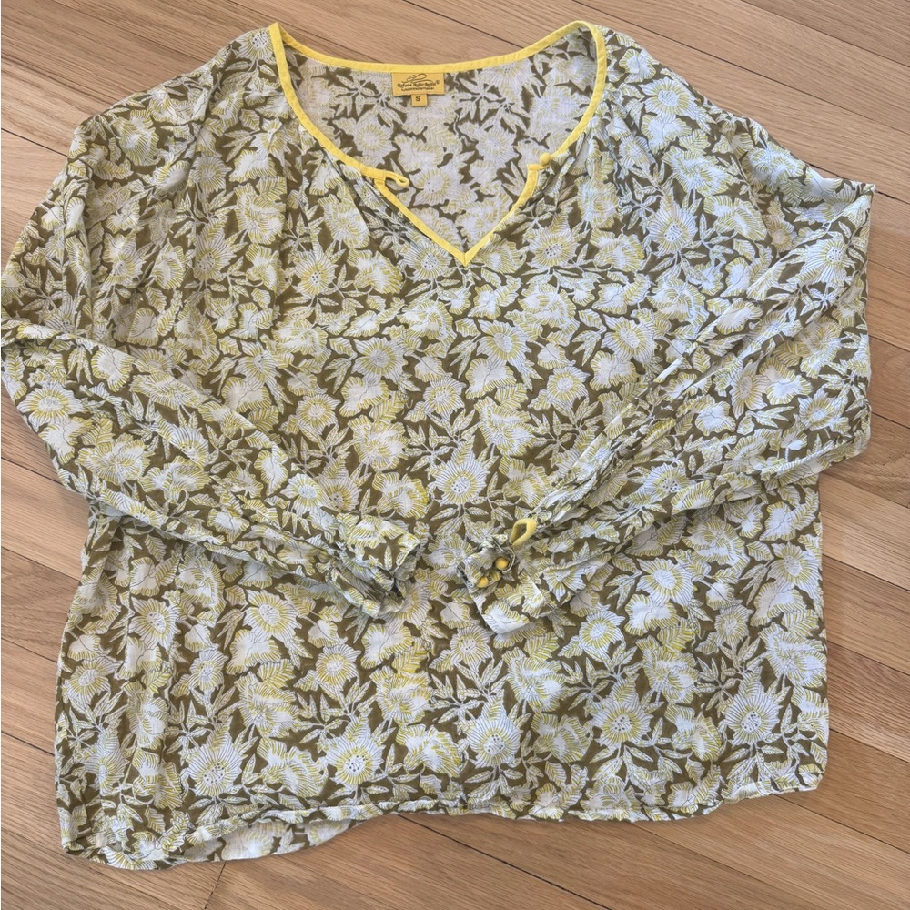 Roberta Roller Rabbit, size small, printed cotton blouse